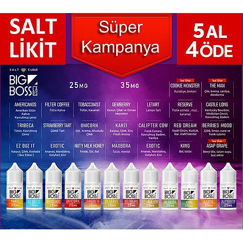 Big Boss Salt Likit Kampanyası 5 Al 4 Öde - En Uygun Fiyat